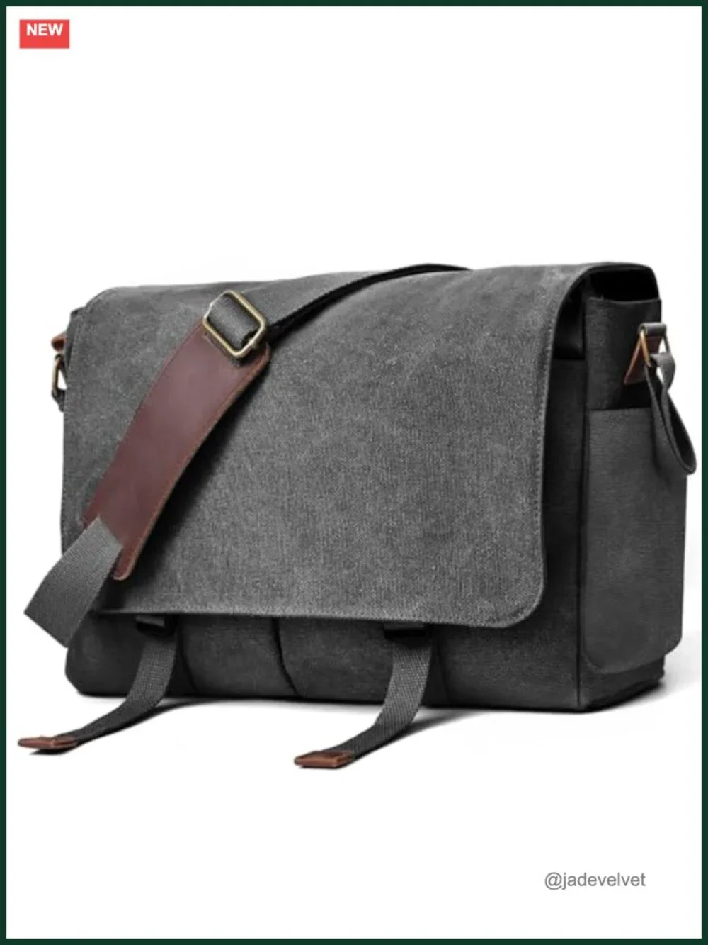 Vintage Canvas Laptop Messenger Bag for Men, 15.6 inch